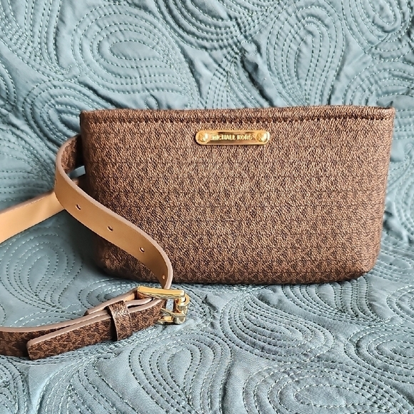 Michael Kors Handbags - Michael Kors Brown Belt Bag with Signature Monogram NWT